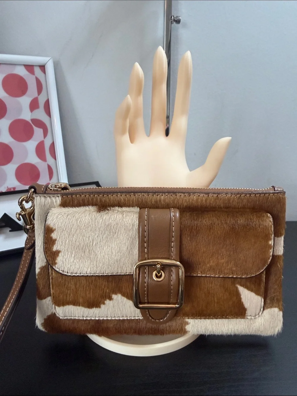 Coach 2026 Aston Calf Hair Buckle Wristlet